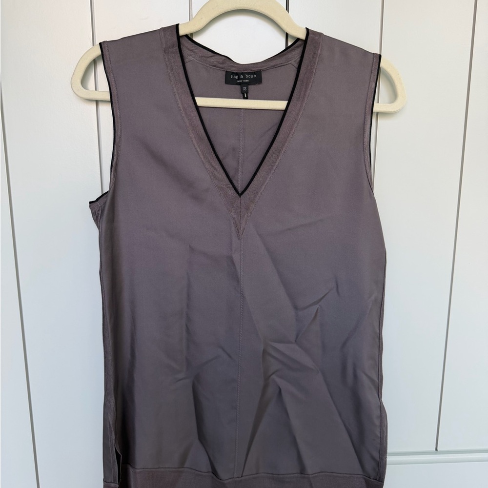 Rag & Bone Charcoal V-Neck Tank Top